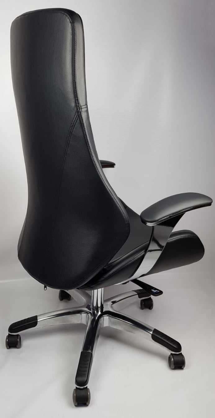 Contemporary Black Leather Reclining Executive Office - YS1107A